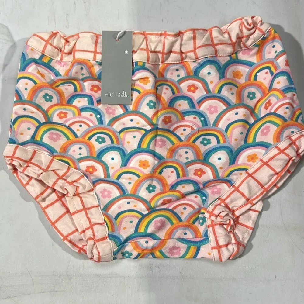 NWT Miki Miette (Nordstrom) Bloomers Diaper Cover Double Rainbow Size 12 Months